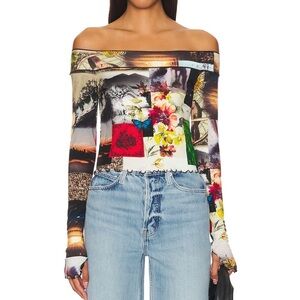 Alice + Olivia Multicolor Off-Shoulder Top